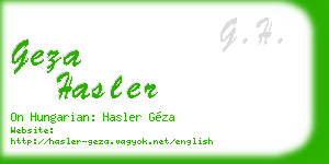 geza hasler business card